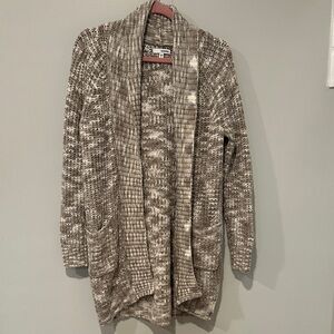 Sonoma Textured Knit Cardigan - Brown and Cream